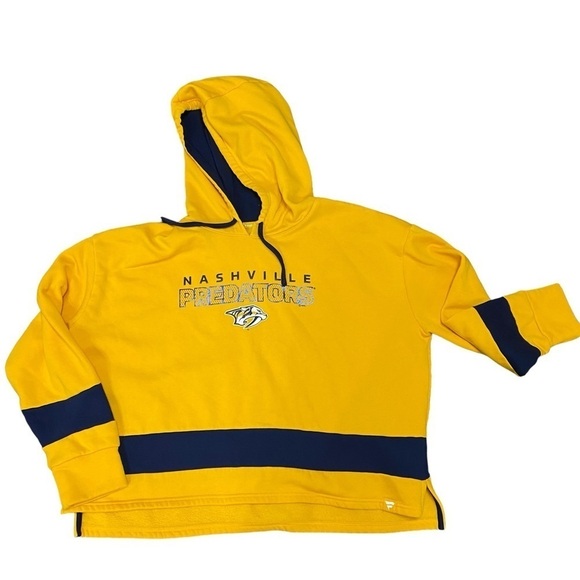 Fanatics NHL Nashville Predators Hockey Yellow Blue Hoodie Sweatshirt Size 2XL - Picture 1 of 6